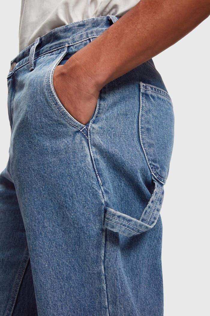 High-rise denim cargo trousers, Women, BLUE RINSE, detail image number 4