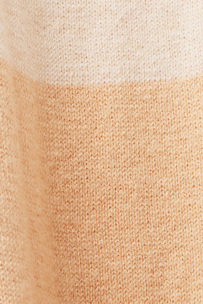 Striped cotton jumper with cashmere, BEIGE, detail image number 5