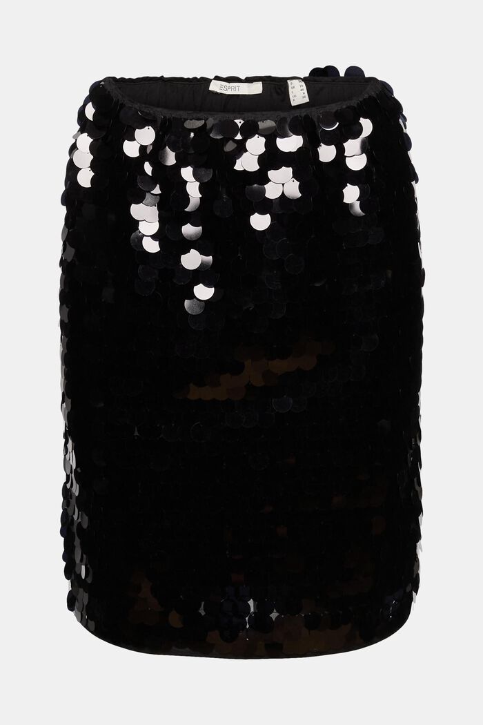 Big sequin mini skirt, BLACK, detail image number 6