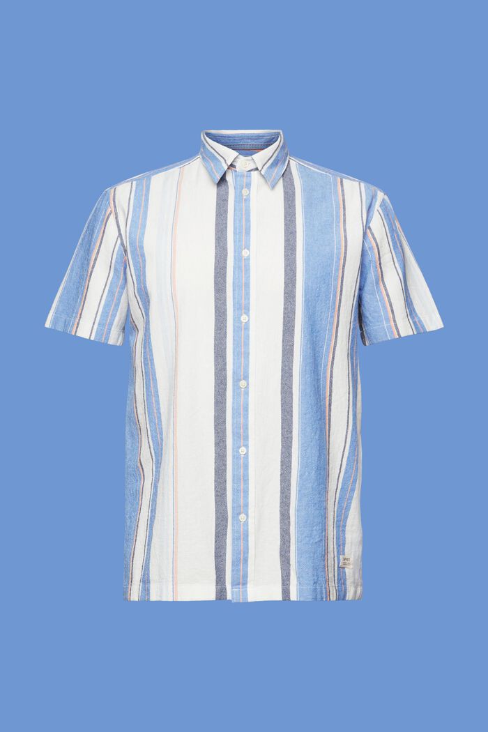 Striped short sleeve shirt, 100% cotton, BRIGHT BLUE, detail image number 6