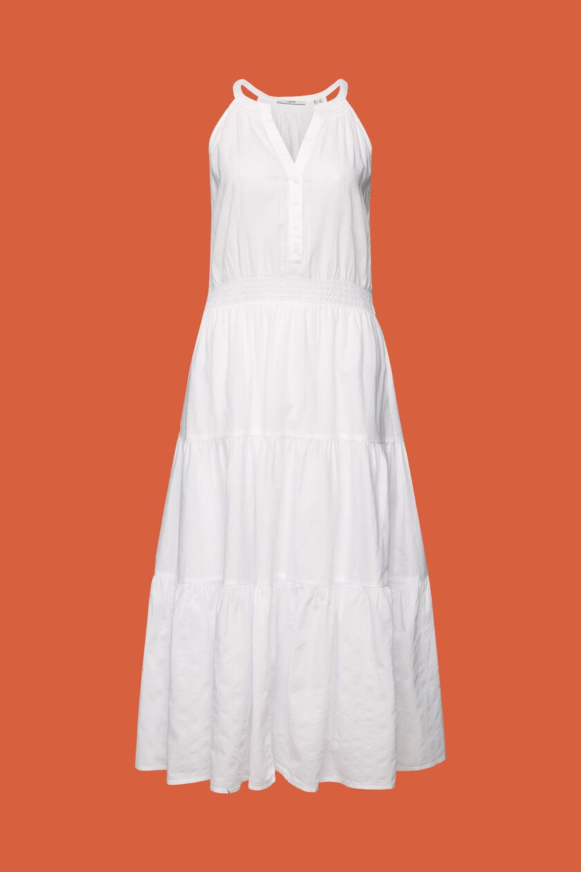 Tiered Cotton Midi Dress
