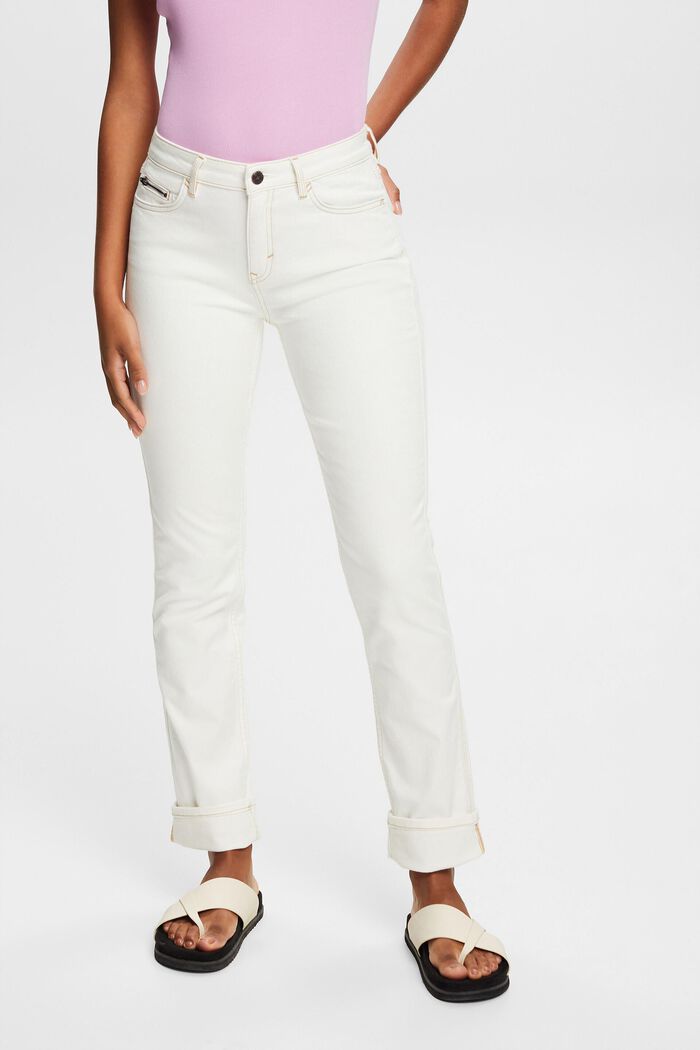 High-rise straight leg jeans, OFF WHITE, detail image number 0