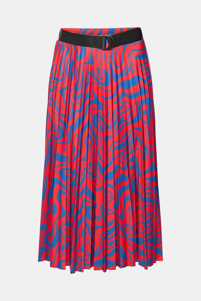 Graphic print midi skirt, RED, detail image number 6
