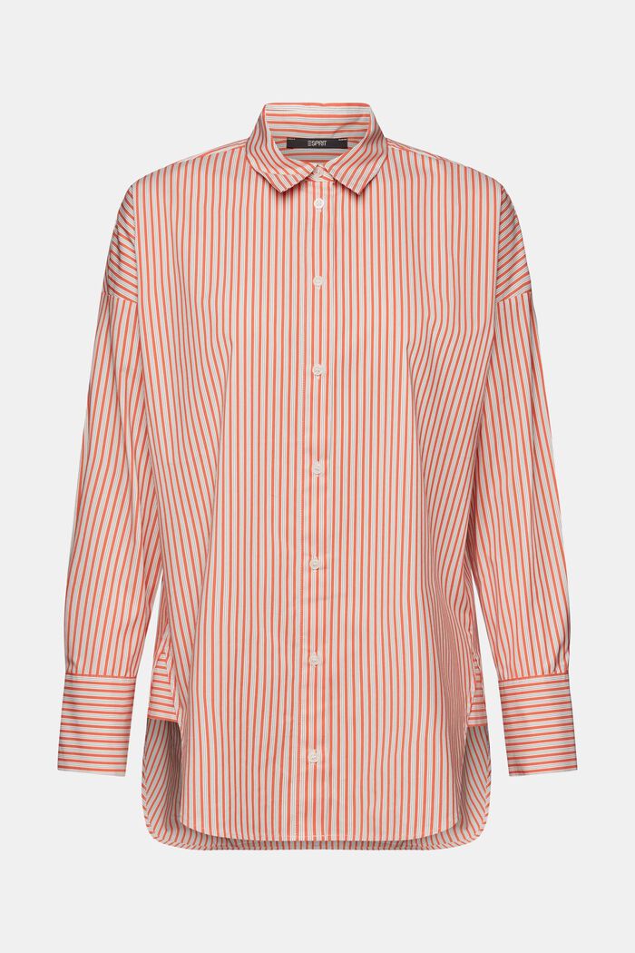 Striped Button-Down Shirt, ORANGE RED, detail image number 7