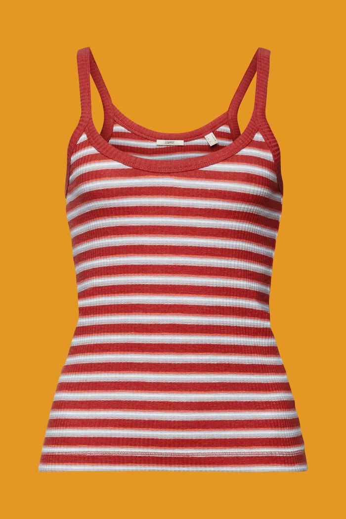Striped Ribbed Tank Top, TERRACOTTA, detail image number 6