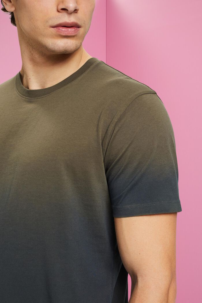 Two-tone fade-dyed T-shirt, KHAKI GREEN, detail image number 2