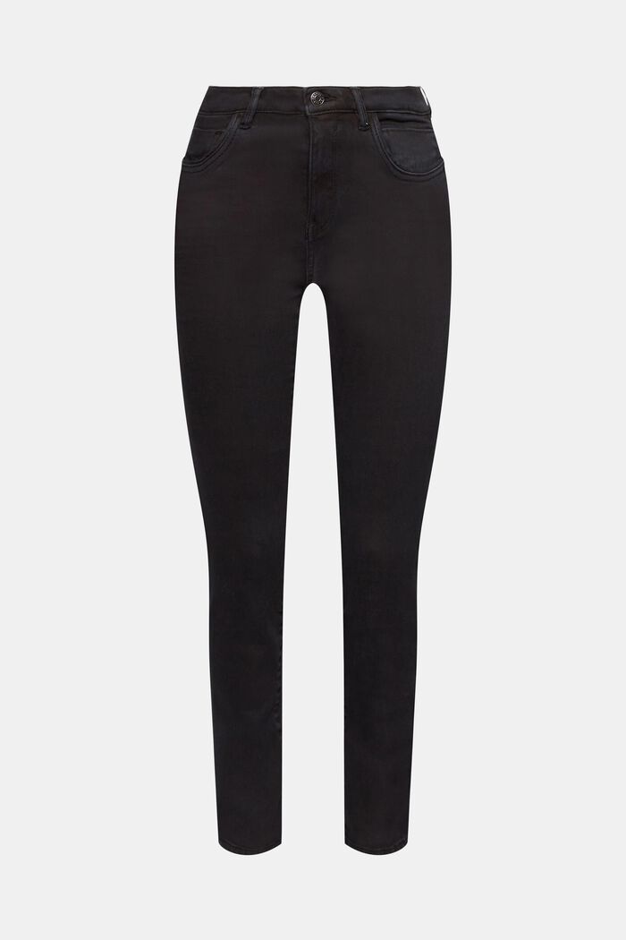 Mid-rise slim fit stretch jeans, BLACK, detail image number 6