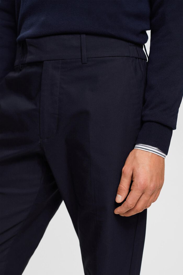 Slim fit trousers with elasticated waistband, NAVY, detail image number 2