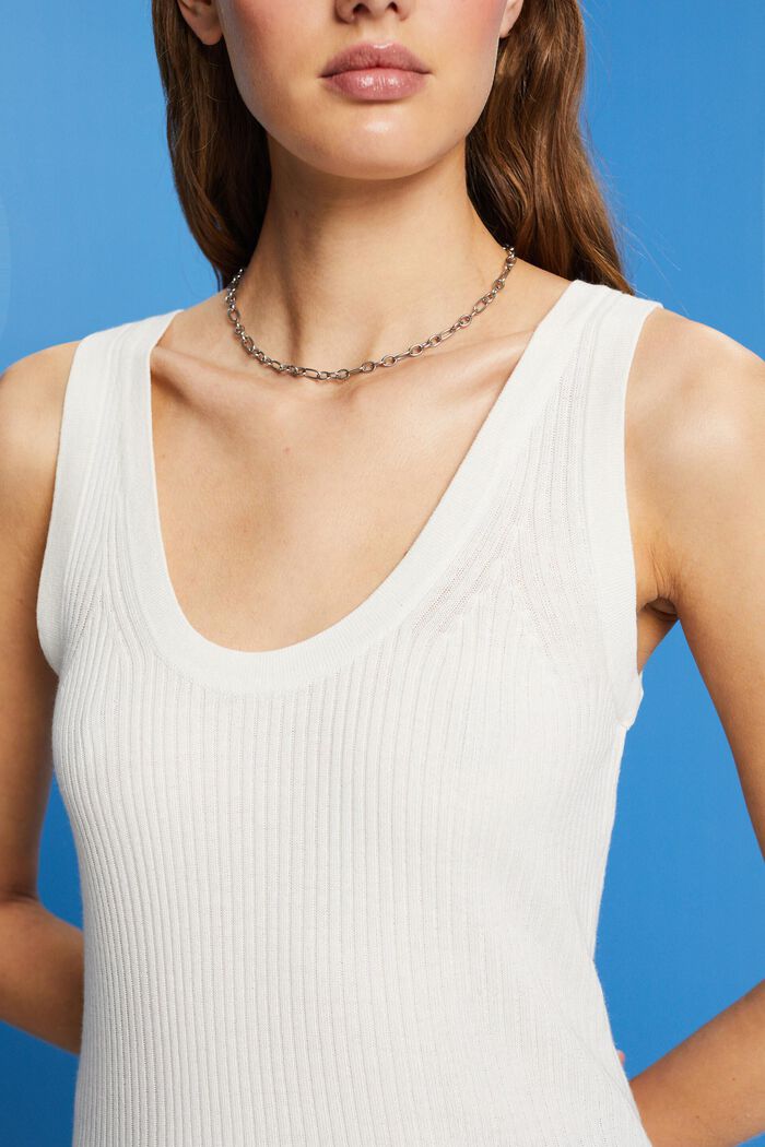Ribbed-Knit Tank, OFF WHITE, detail image number 2