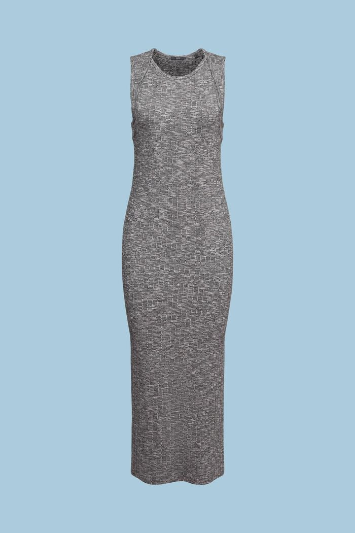 Ribbed Melange Midi Dress, ANTHRACITE, detail image number 7