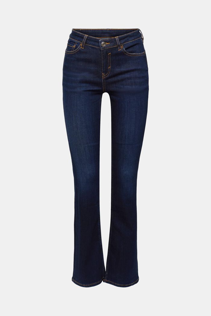 High-rise skinny bootcut jeans, BLUE DARK WASHED, detail image number 7