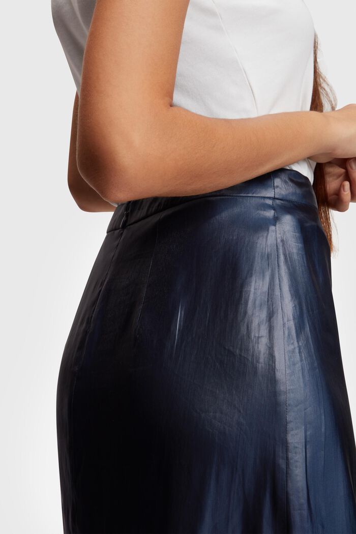 Metallic midi skirt, NAVY, detail image number 2