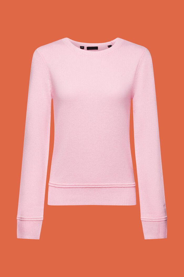 Cashmere Crewneck Sweater, PINK, detail image number 6