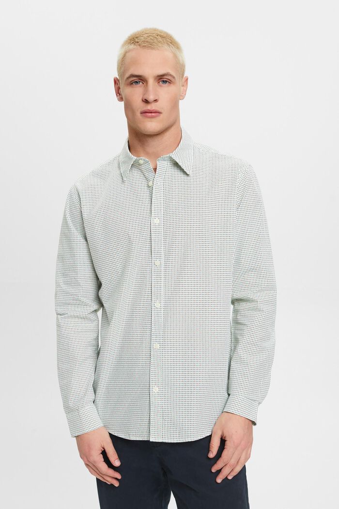 Slim fit shirt with all-over pattern, WHITE, detail image number 0