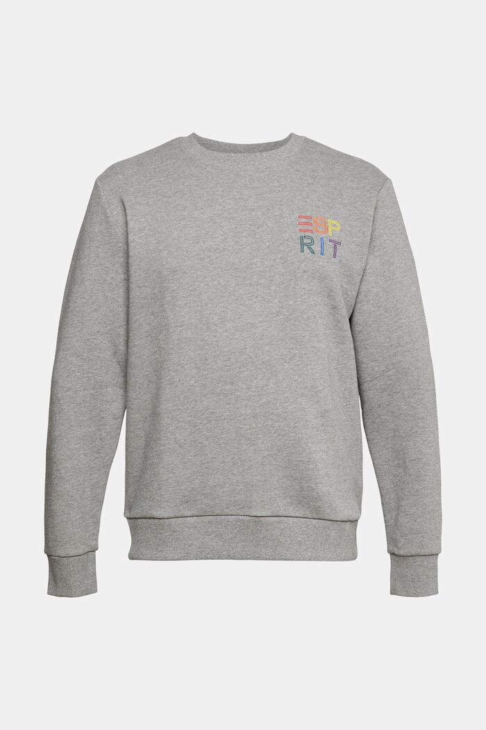 Sweatshirt with a colourful embroidered logo, MEDIUM GREY, detail image number 2