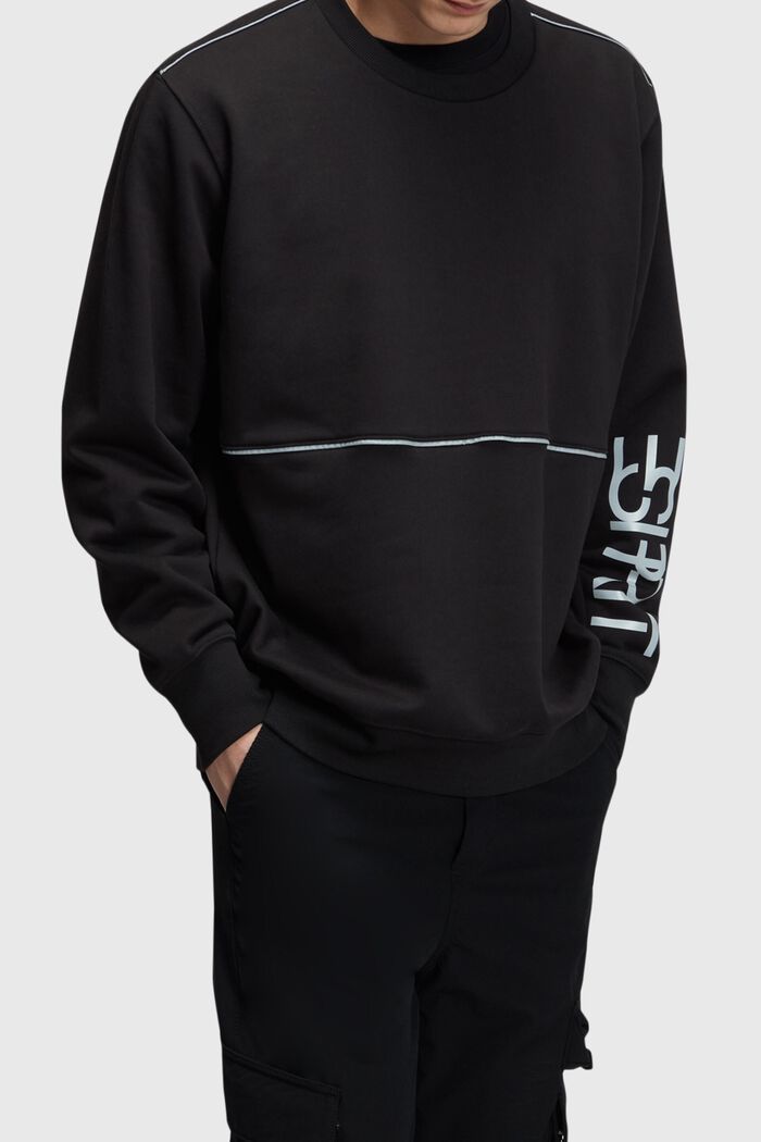 Oversized logo print sweatshirt, BLACK, detail image number 0
