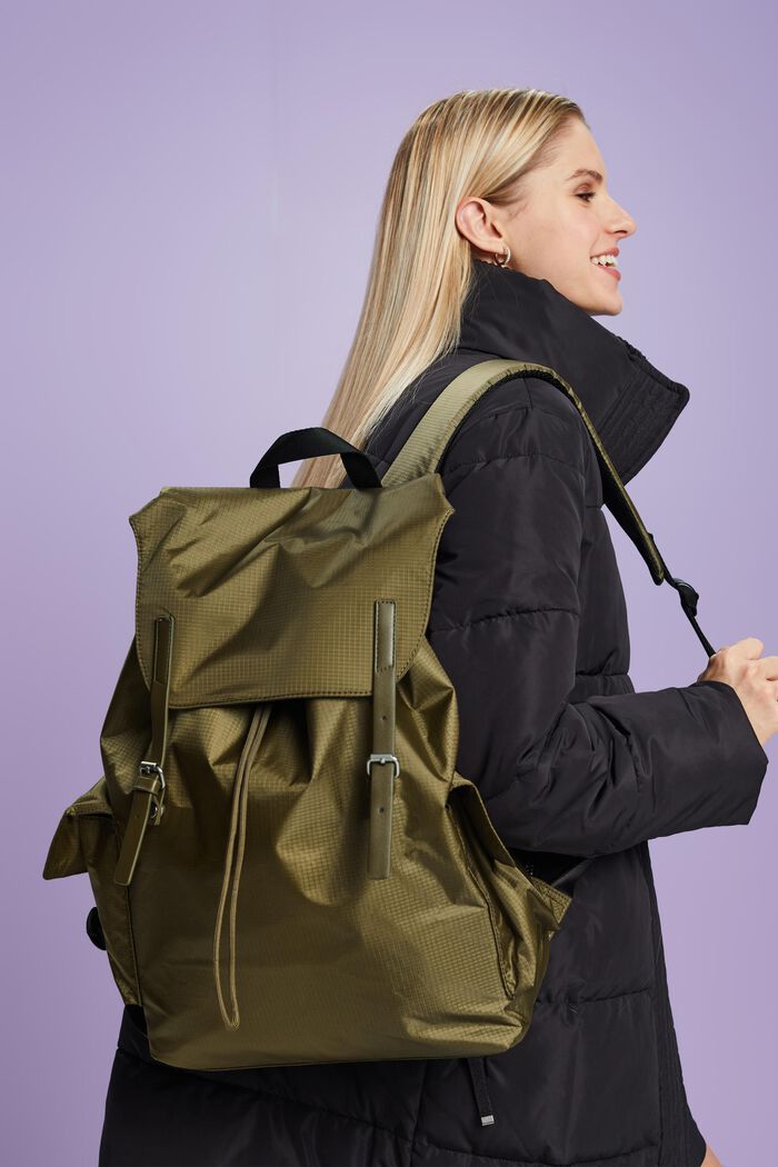 Flap-Over Backpack, OLIVE, detail image number 5