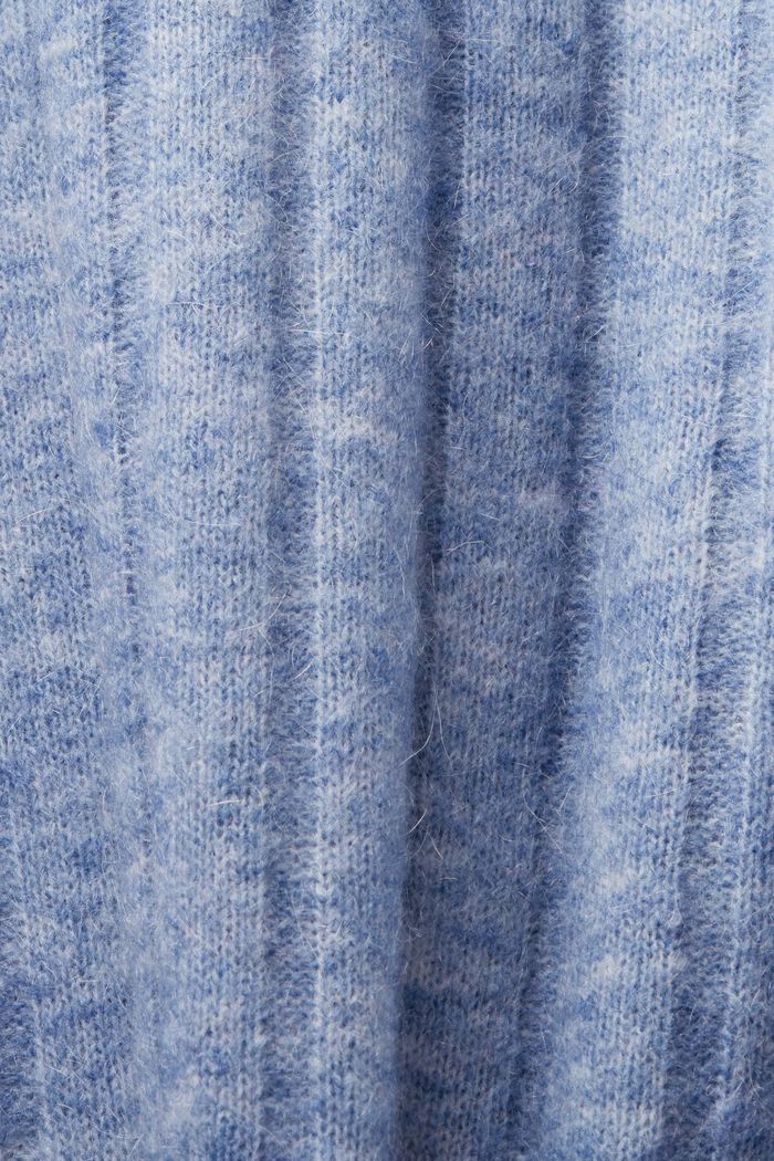 Ribbed Knit Turtleneck Midi Dress, BLUE LAVENDER, detail image number 6