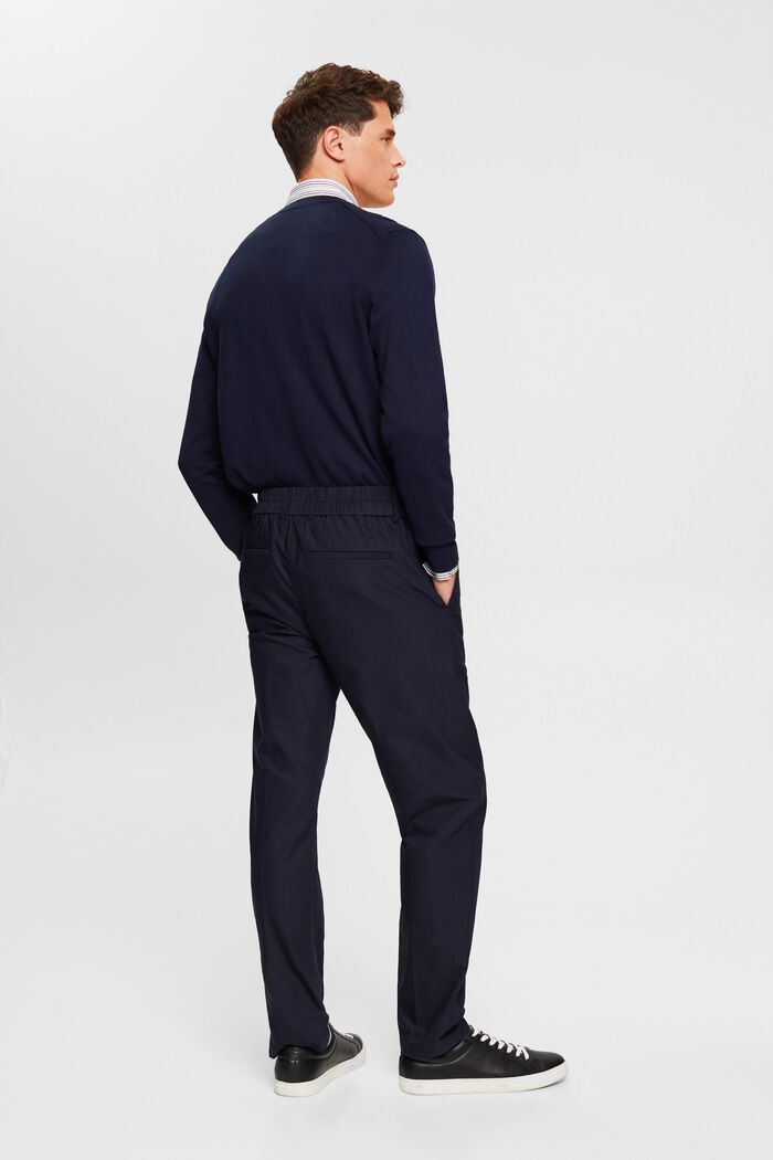 Slim fit trousers with elasticated waistband, NAVY, detail image number 3