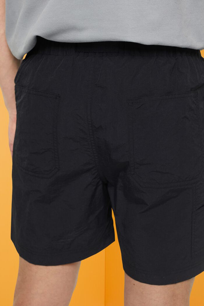 Shorts with integrated belt, BLACK, detail image number 4