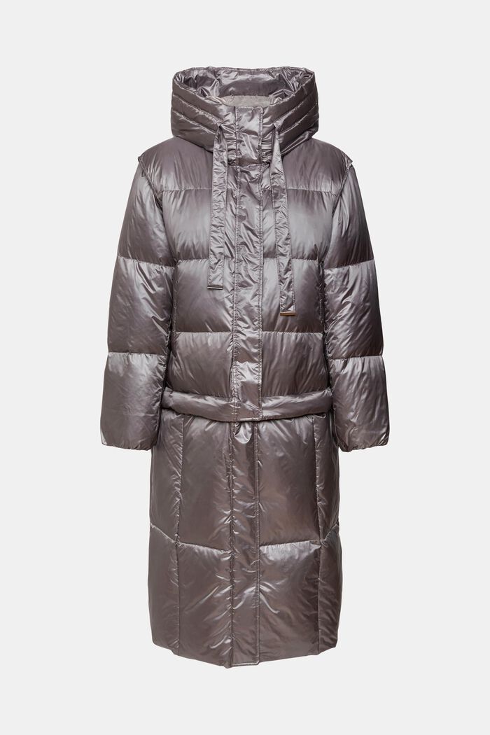 4-in-1 quilted coat with recycled down filling, GUNMETAL, detail image number 6