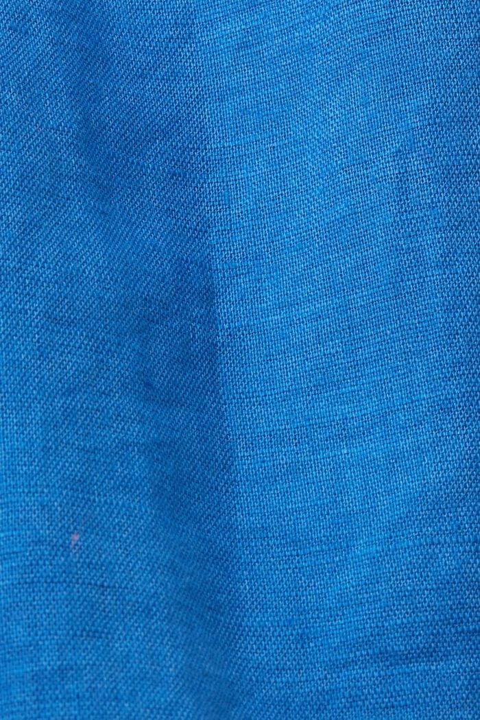 Linen-Cotton Blend Shirt, BRIGHT BLUE, detail image number 5