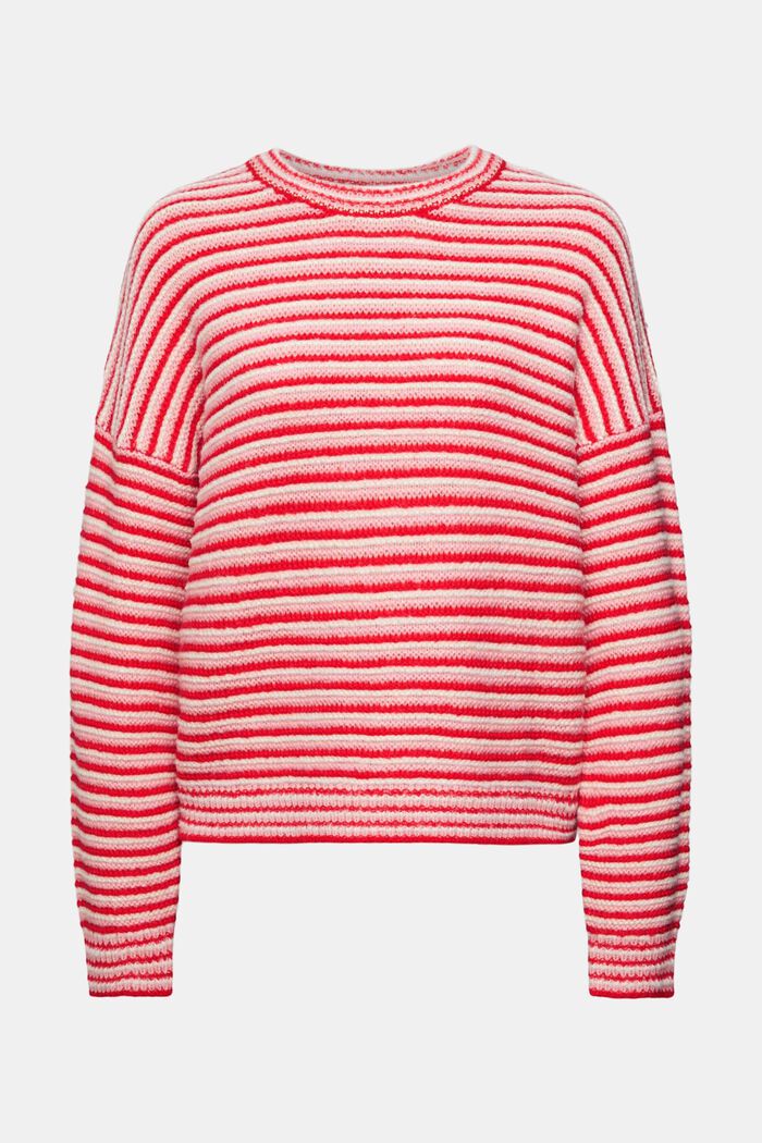 Chunky knit striped jumper, RED, detail image number 7