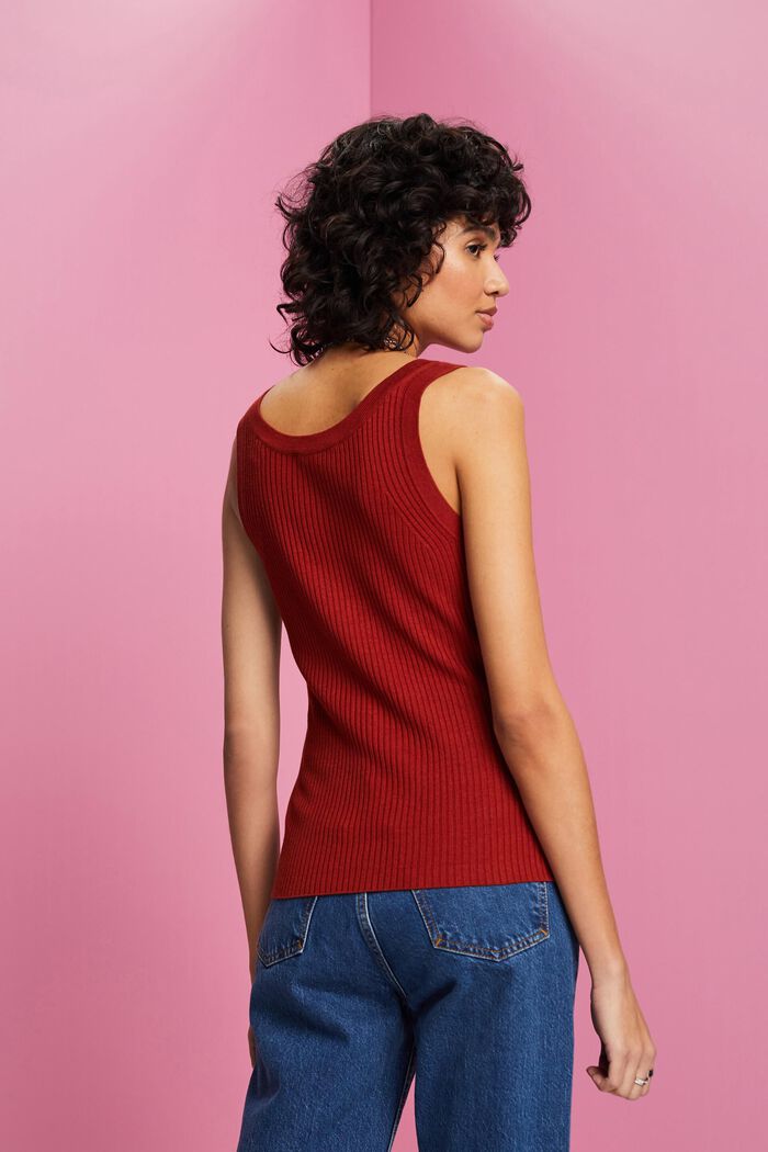 Ribbed-Knit Tank, TERRACOTTA, detail image number 3