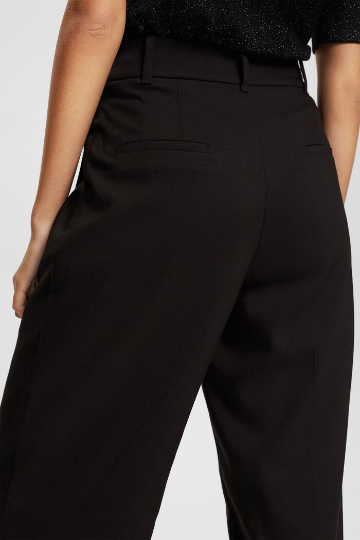 High rise wide leg trousers, BLACK, detail image number 4