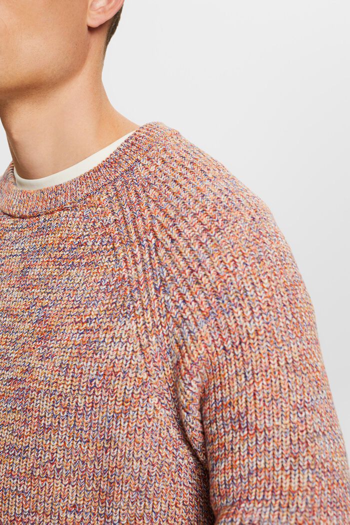 Ribbed-Knit Cotton Sweater, AMBER YELLOW, detail image number 2