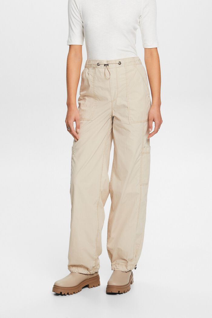 Pull-on cargo trousers, 100% cotton, SAND, detail image number 0