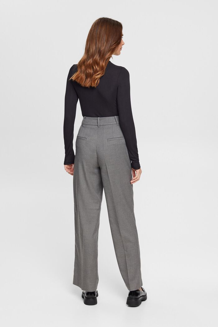 High rise wide leg trousers, ANTHRACITE, detail image number 3