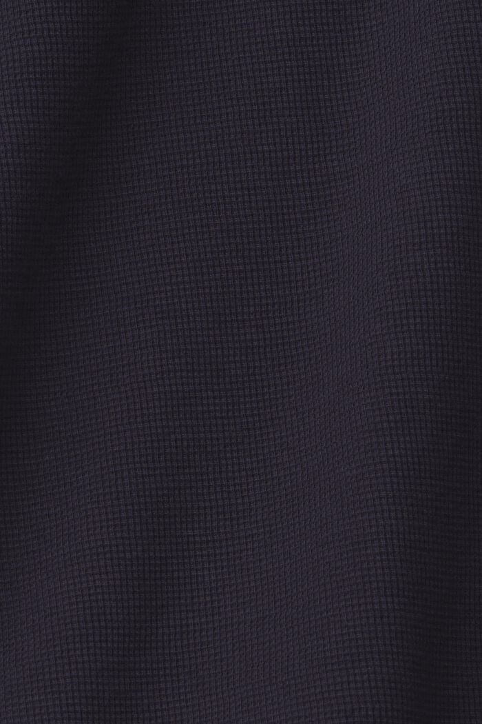 Long-sleeved waffle piqué top, 100% cotton, NAVY, detail image number 5
