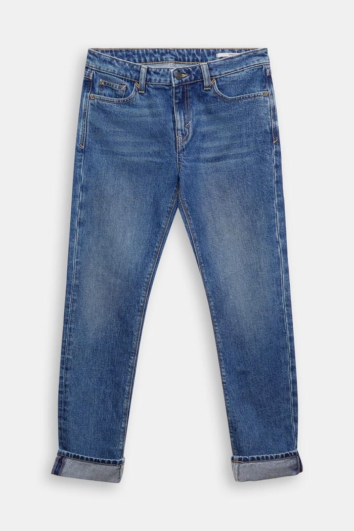 Mid-rise straight leg jeans, BLUE MEDIUM WASHED, detail image number 6