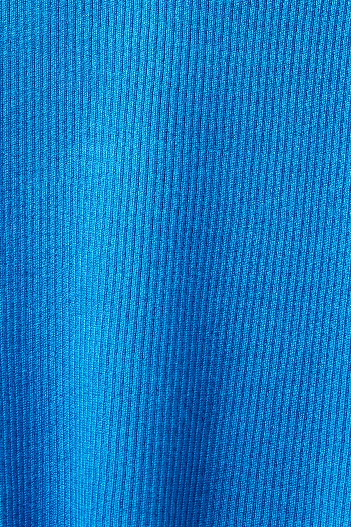 Rib-Knit Crewneck  Sweater, BLUE, detail image number 5
