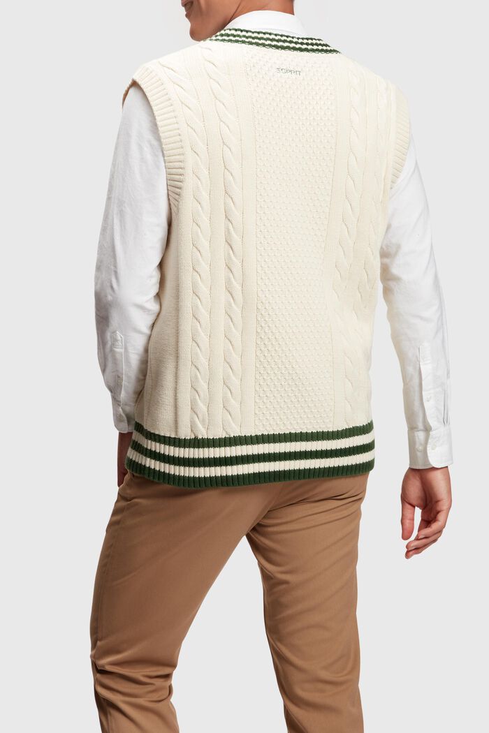 College sweater vest, BEIGE, detail image number 1
