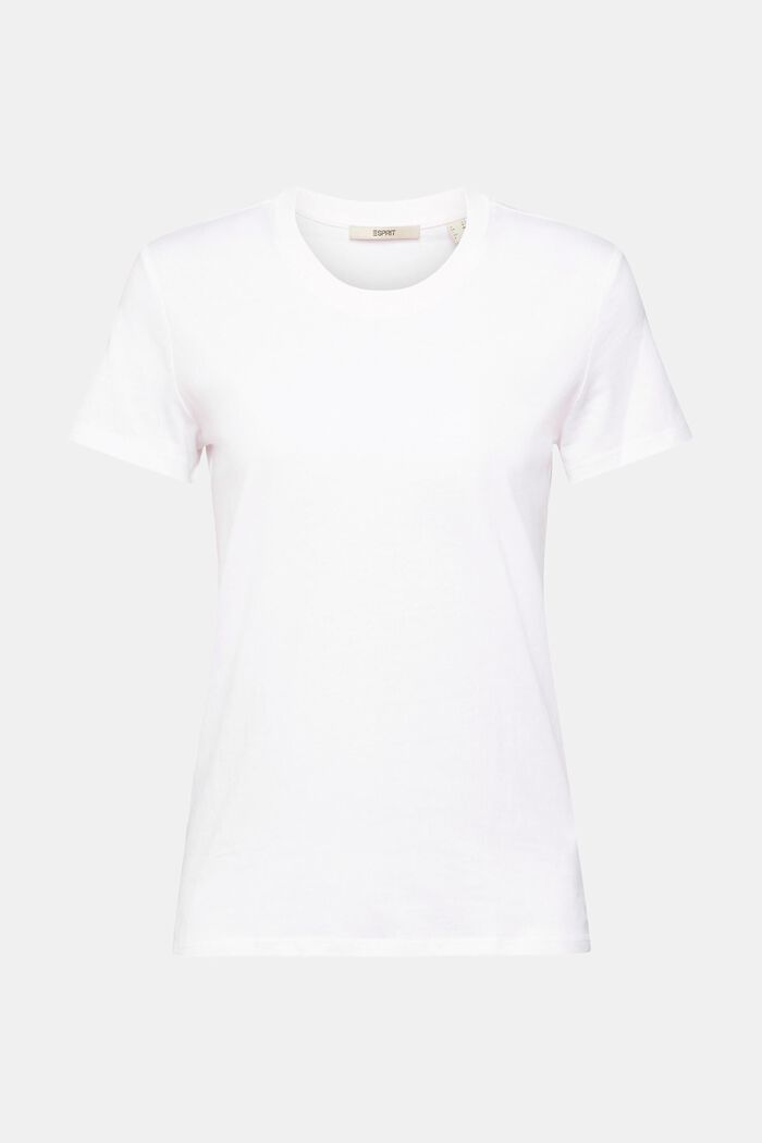 Cotton crewneck t-shirt, WHITE, detail image number 6