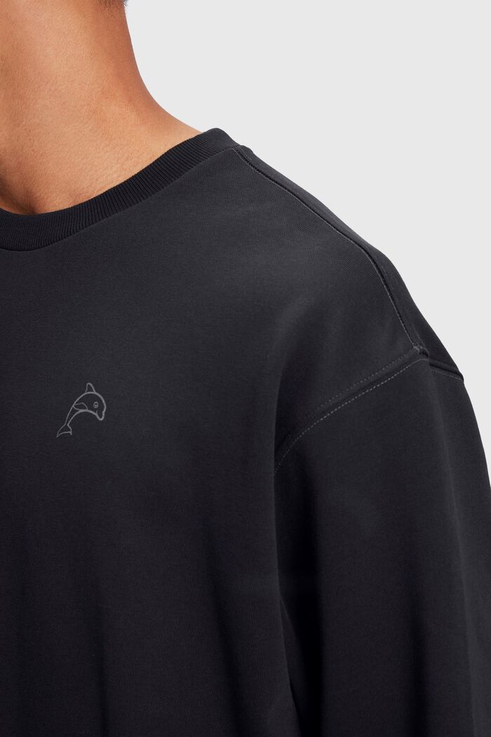 Color Dolphin Sweatshirt, BLACK, detail image number 2