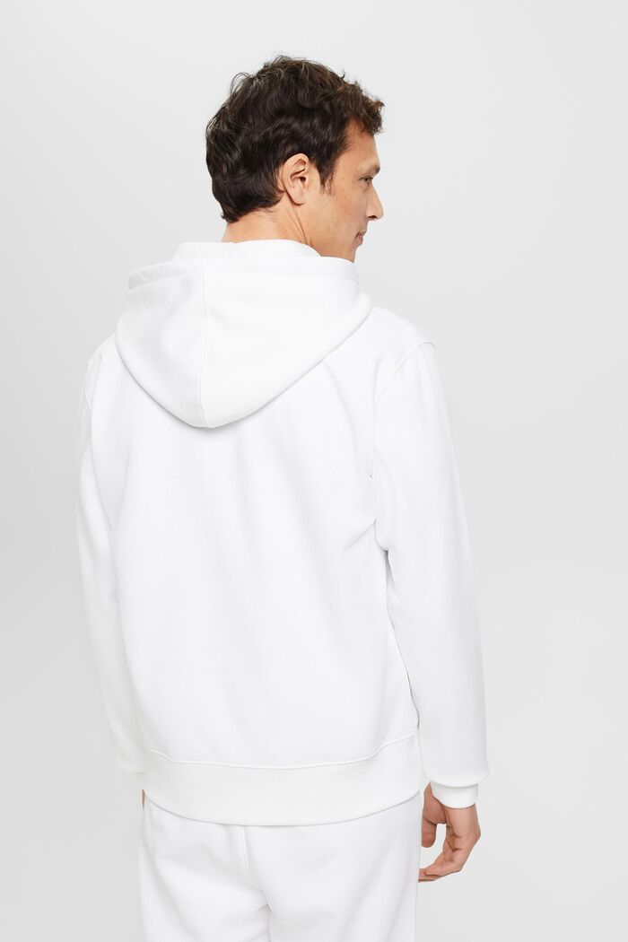 Full-length zip hoodie, WHITE, detail image number 3