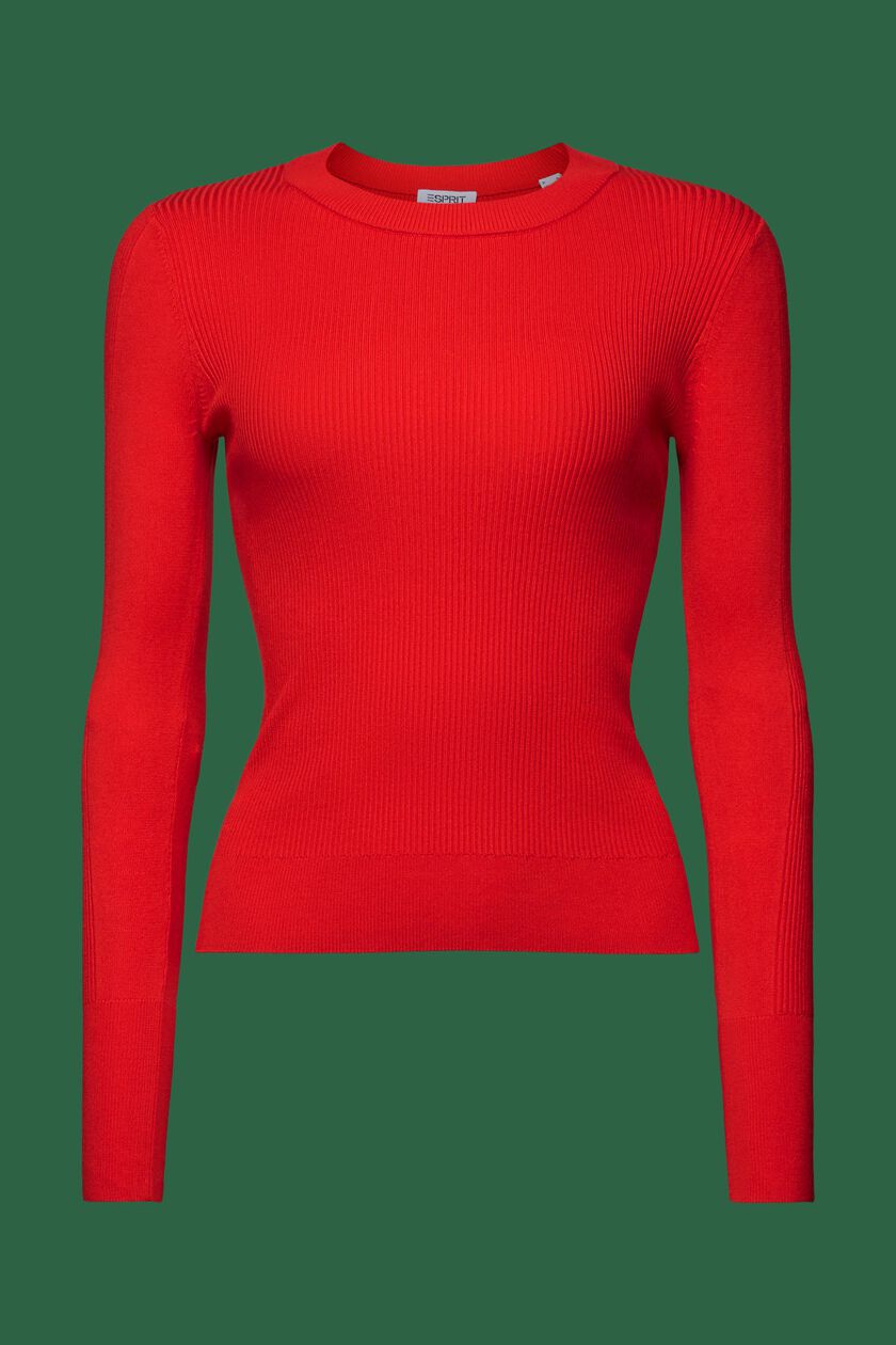 Rib-Knit Crewneck  Sweater