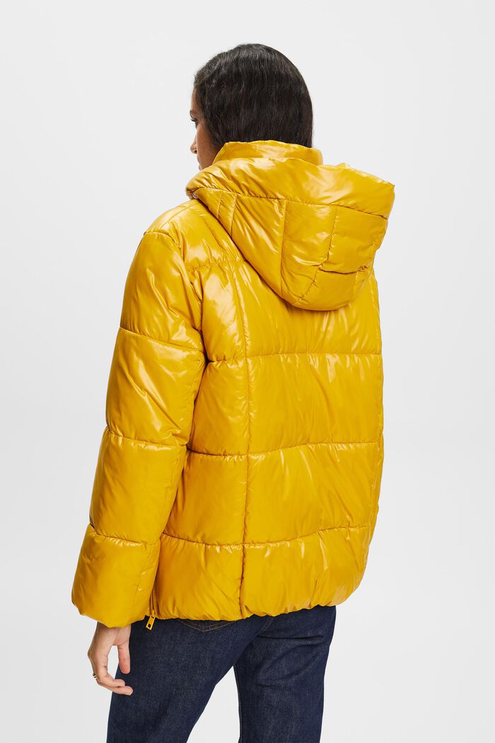 Hooded Puffer Jacket, AMBER YELLOW, detail image number 3