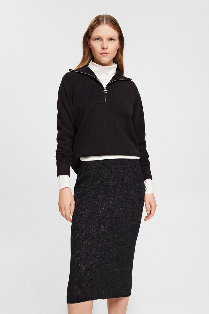 Sparkly midi skirt, BLACK, detail image number 5