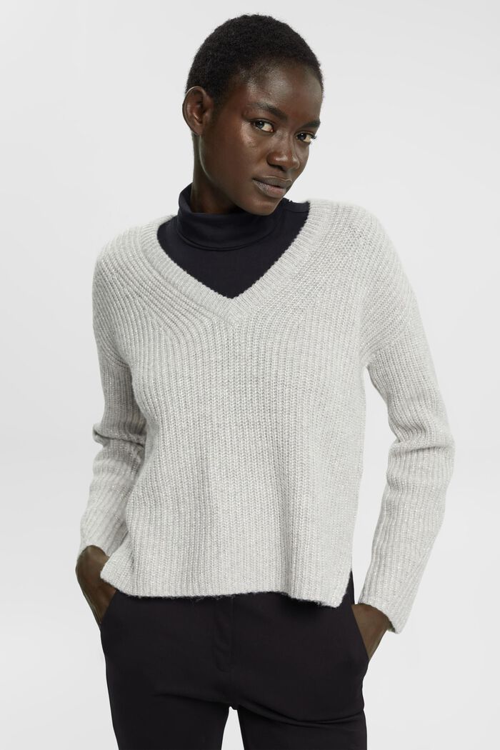 Wool blend jumper, LIGHT GREY, detail image number 0