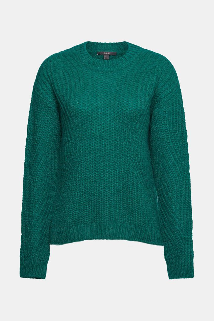 Alpaca blend: Knit jumper, EMERALD GREEN, detail image number 2