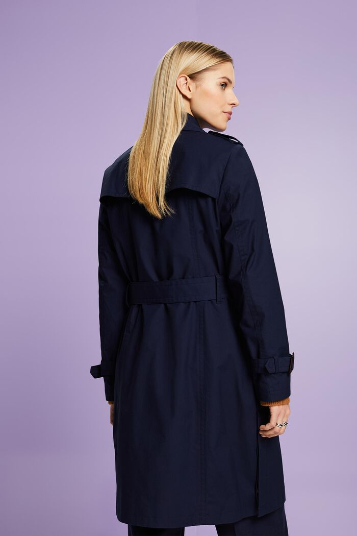 Belted Double-Breasted Trench Coat, NAVY, detail image number 2