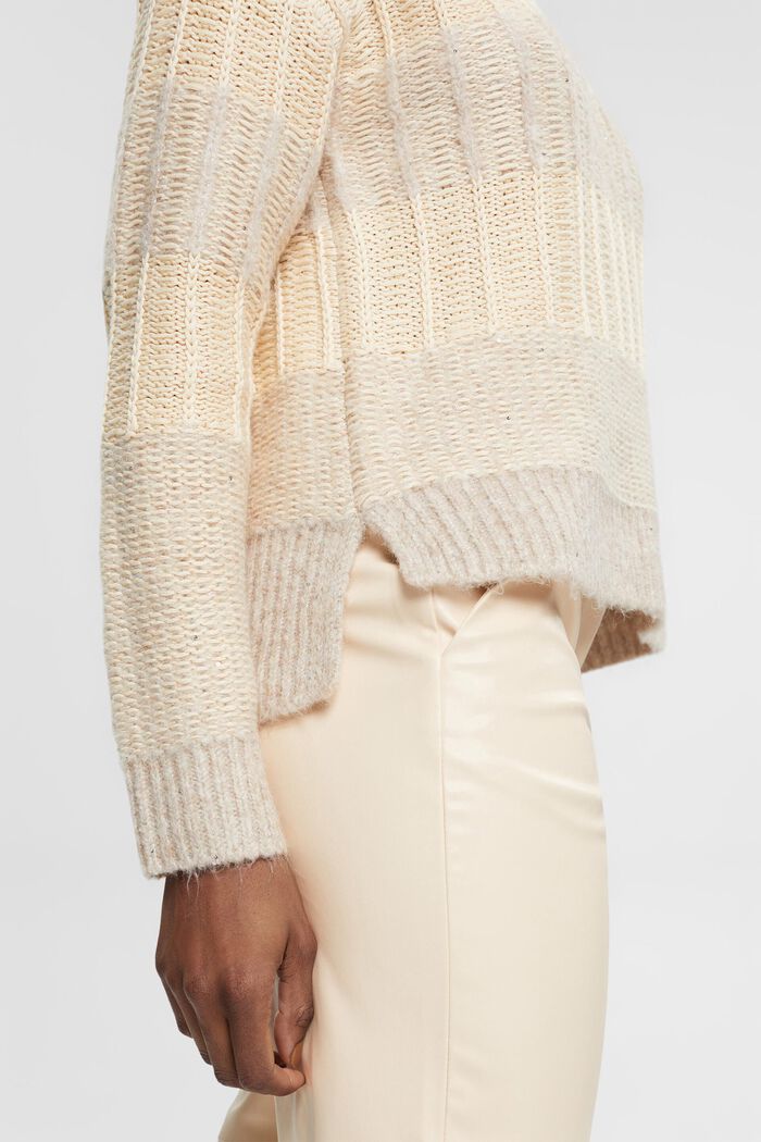 Structured jumper with sequins, OFF WHITE, detail image number 4