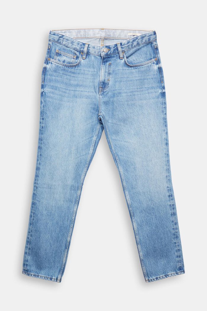 Jeans with a straight leg, organic cotton, BLUE LIGHT WASHED, detail image number 2