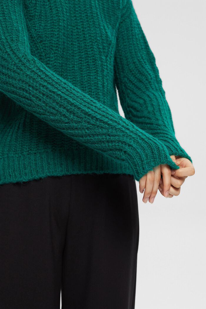 Alpaca blend: Knit jumper, EMERALD GREEN, detail image number 0