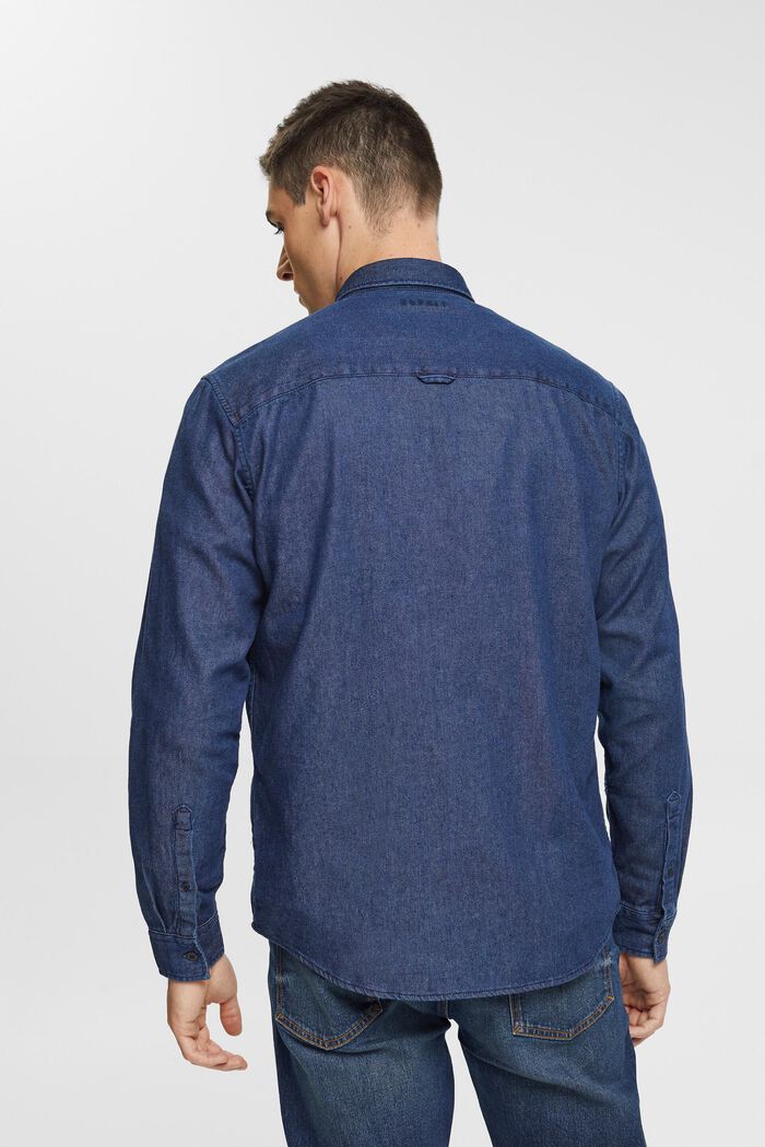 Denim shirt, BLUE DARK WASHED, detail image number 3