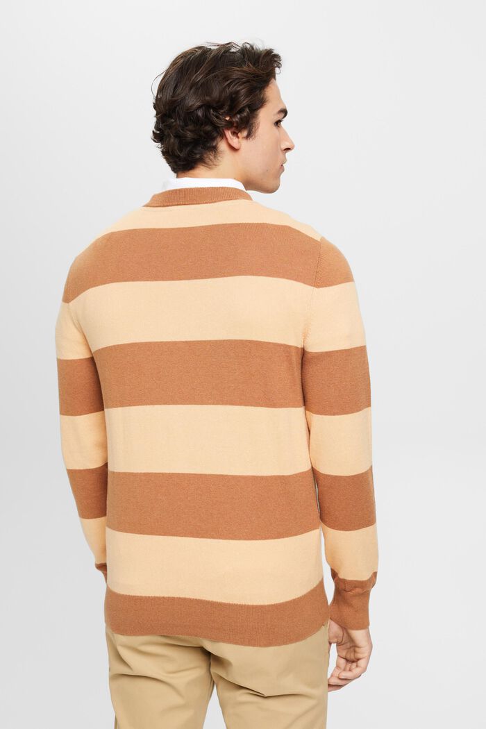 Striped knit jumper with cashmere, BEIGE, detail image number 3
